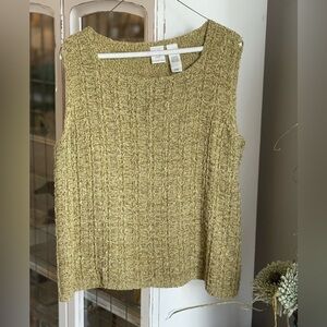 Emma James Sleeveless Sweater. Mottled Tank Top Women’s Sz-2X. EUC Mustard